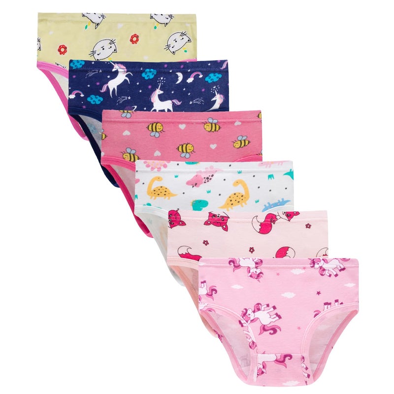 Boboking Girls Series Soft Panties Little Girls' Assorted Underwear (Pack of 6) Size 4T - Image 1